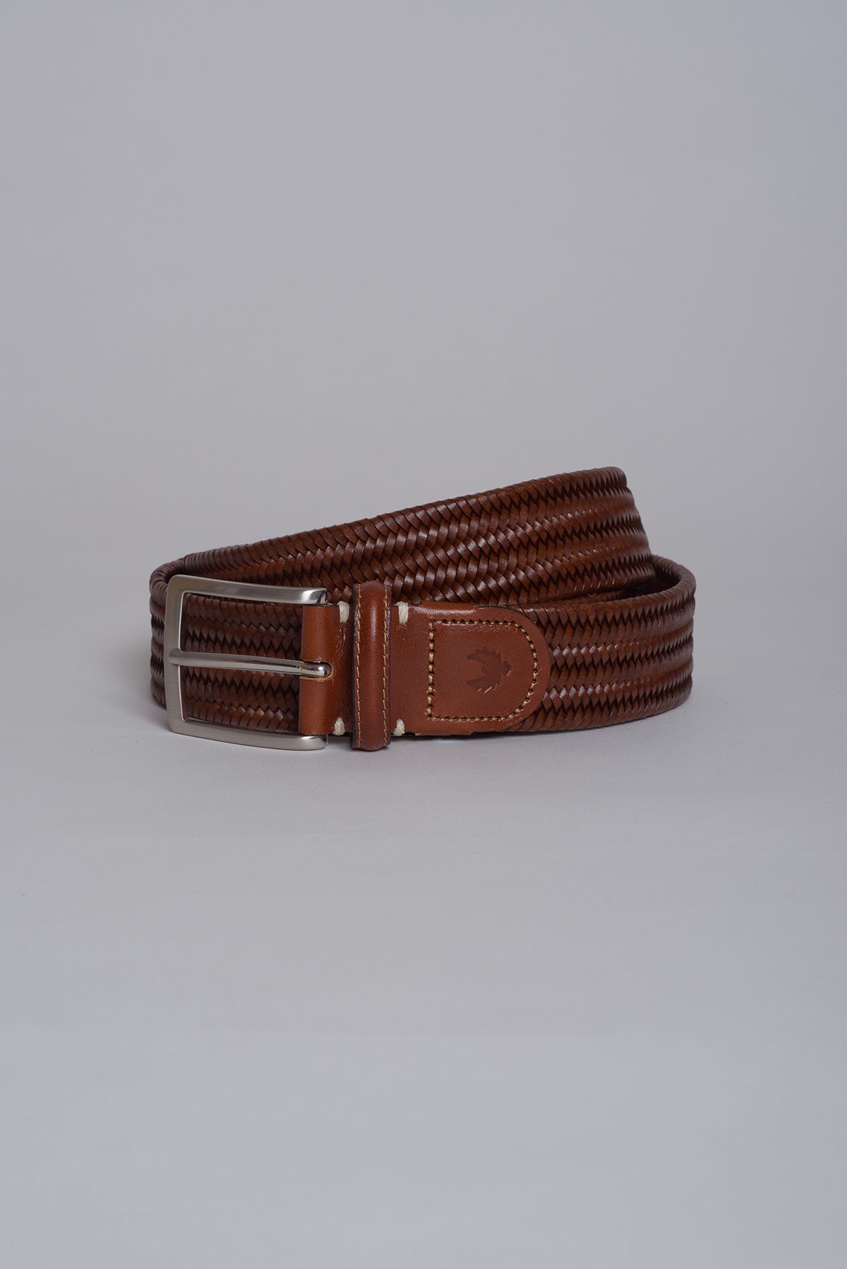 Stretch Leather Blend Braided Belt